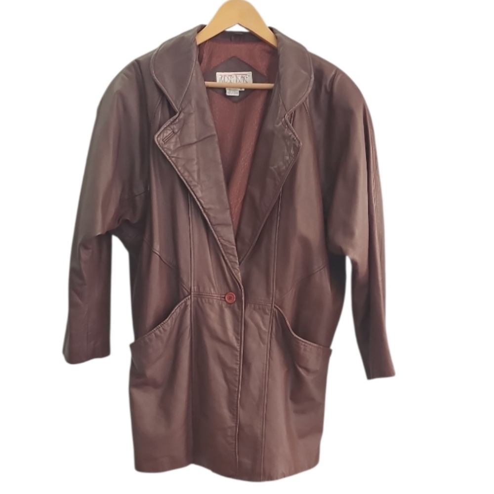 Lindsey Blake Vintage Brown Leather Jacket Sz M 90s Classic Heritage Leatherwear